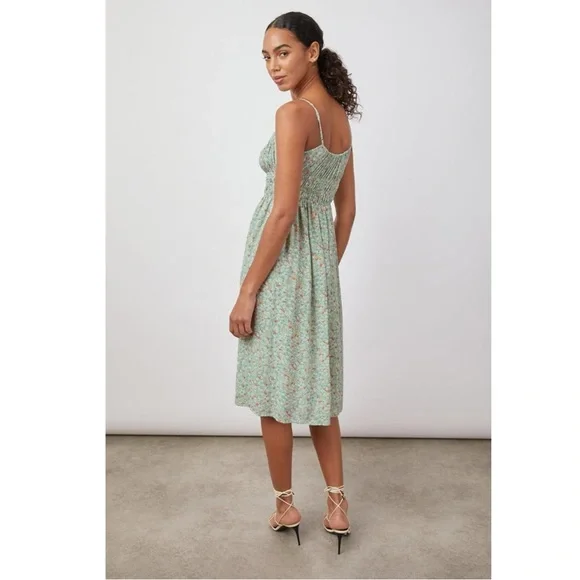 Rails Dainty Octavia Dress Green Summer Meadow Midi Dress Size XS NWT Sundress - Picture 2 of 14